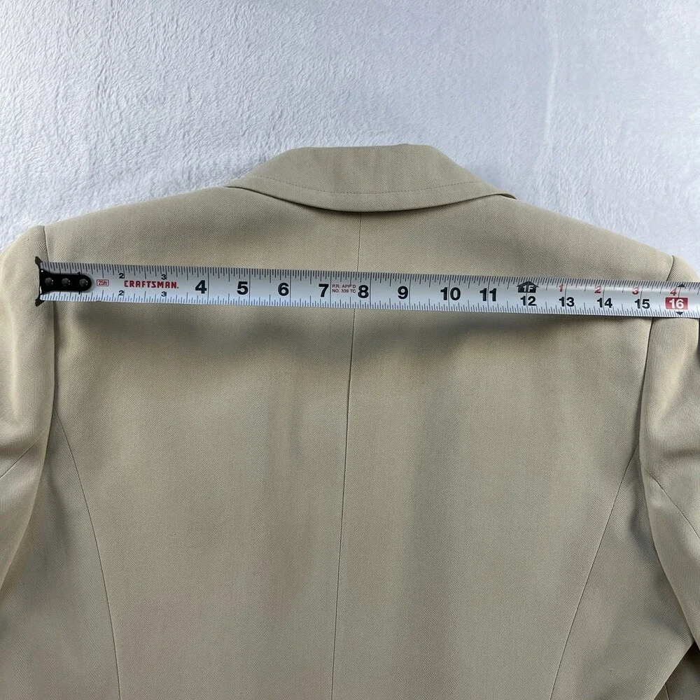 Vintage Orvis Silk Blazer 6 Womens Beige Open Front Coat USA Made